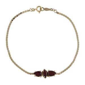 Vintage Elegant 14k Gold Bracelet with Garnets